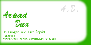 arpad dux business card